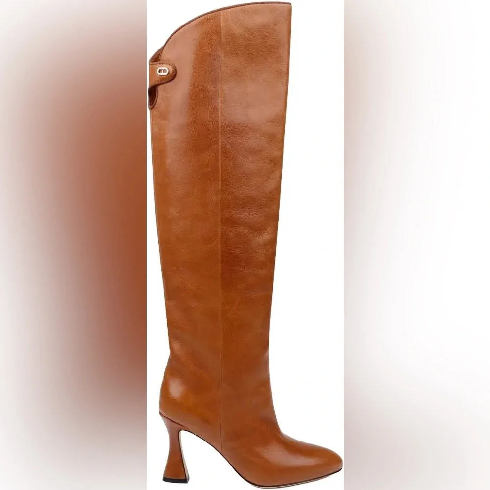 DEE OCLEPPO Ojai Knee High Boot‎ In Cognac Leather Tan Knee-High Women's Boots